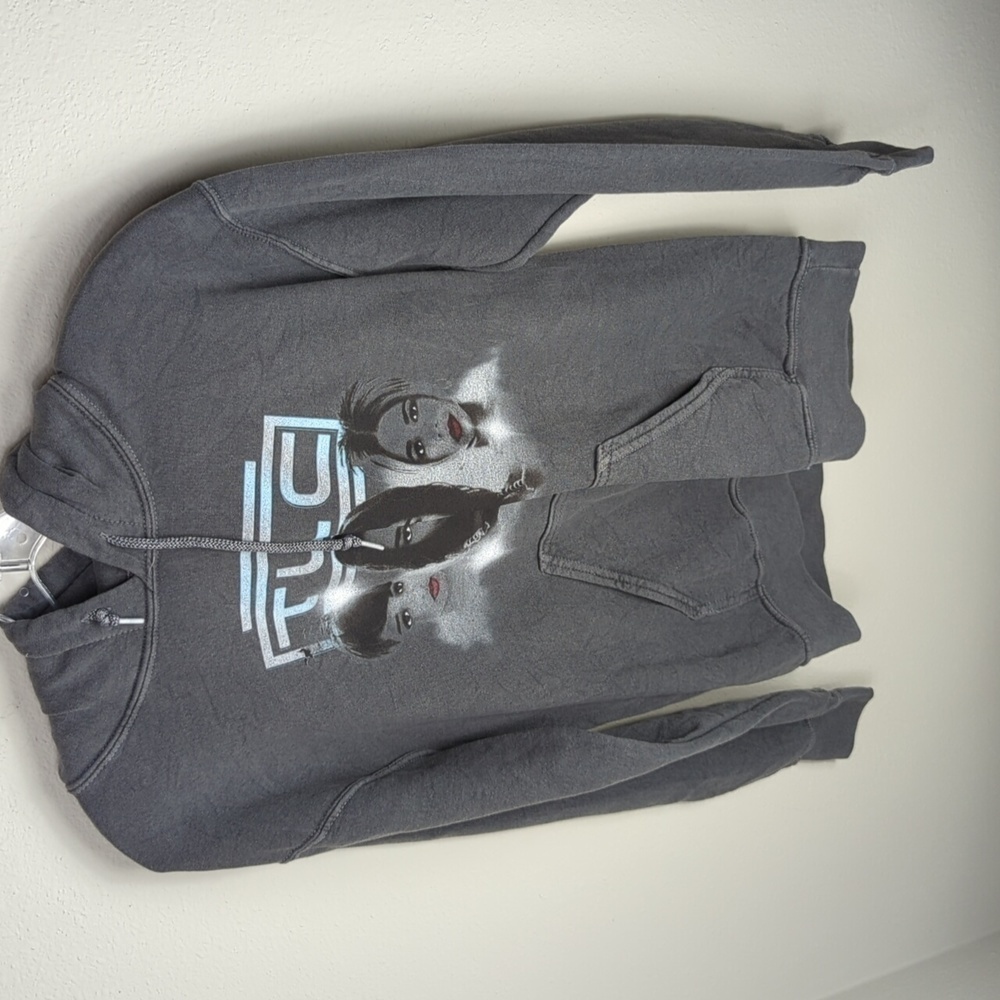 TLC Unisex Pullover Hoodie Womens Small Grey Sweatshirt Sparkle 5